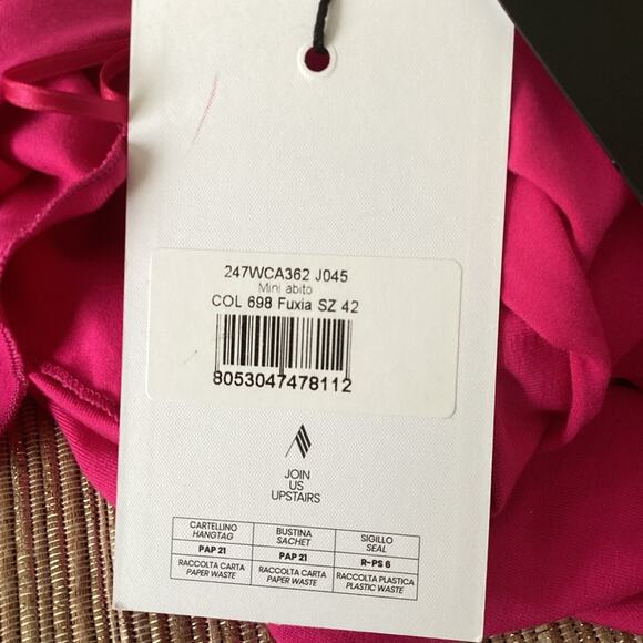 NWT The Attico Fushia Pink Mini Dress Size 42 - Picture 10 of 12